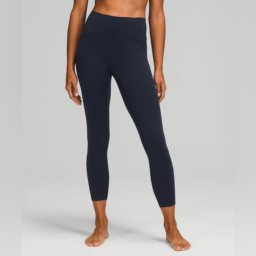 NWT Lululemon Wunder Train 25”Navy High-Rise Leggings Pockets